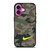 NIKE LOGO CAMO ARMY iPhone 16 Plus Case