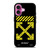 OFF WHITE LOGO YELLOW STRIPE iPhone 16 Plus Case