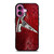 TESLA RED WATER EMBLEM iPhone 16 Plus Case