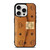 MCM WORLD WIDE BROWN LEATHER iPhone 15 Pro Case
