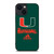 MIAMI HURRICANES GREEN LOGO iPhone 14 Plus Case