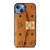 MCM WORLD WIDE BROWN LEATHER iPhone 13 Case