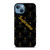 SUPREME BLACK PATTERN GOLD iPhone 13 Case