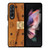 MCM WORLD WIDE BROWN LEATHER Samsung Galaxy Z Fold 3 Case Cover