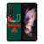MIAMI HURRICANES GREEN LOGO Samsung Galaxy Z Fold 3 Case Cover