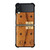 MCM WORLD WIDE BROWN LEATHER Samsung Galaxy Z FLip 3 5G Case Cover