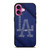 LA DODGERS LOS ANGELES LOGO BASEBALL TEAM TYPOGRAPHY iPhone 16 Plus Case