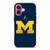 MICHIGAN WOLVERINES AIR JORDAN LOGO FOOTBALL iPhone 16 Plus Case