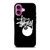 STUSSY BLACK LOGO iPhone 16 Plus Case