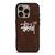 STUSSY X AMERICAN FLAG BROWN SUEDE iPhone 16 Pro Case