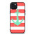 CORAL AND MINT STRIP ANCHOR iPhone 15 Plus Case