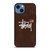 STUSSY X AMERICAN FLAG BROWN SUEDE.jpg iPhone 14 Case