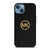 MICHAEL KORS MK LOGO BLACK GOLD iPhone 13 Case