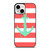 CORAL AND MINT STRIP ANCHOR  iPhone 13 Mini Case