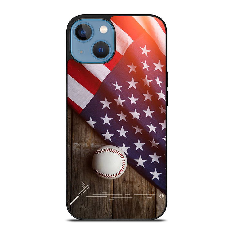 BASEBALL BALL AND FLAG iPhone 13 Case BASEBALL BALL AND FLAG iPhone 13 Case