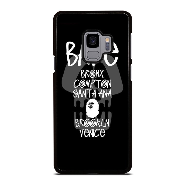 BAPE BLACK SKULL STUSSY Samsung Galaxy S9 Case