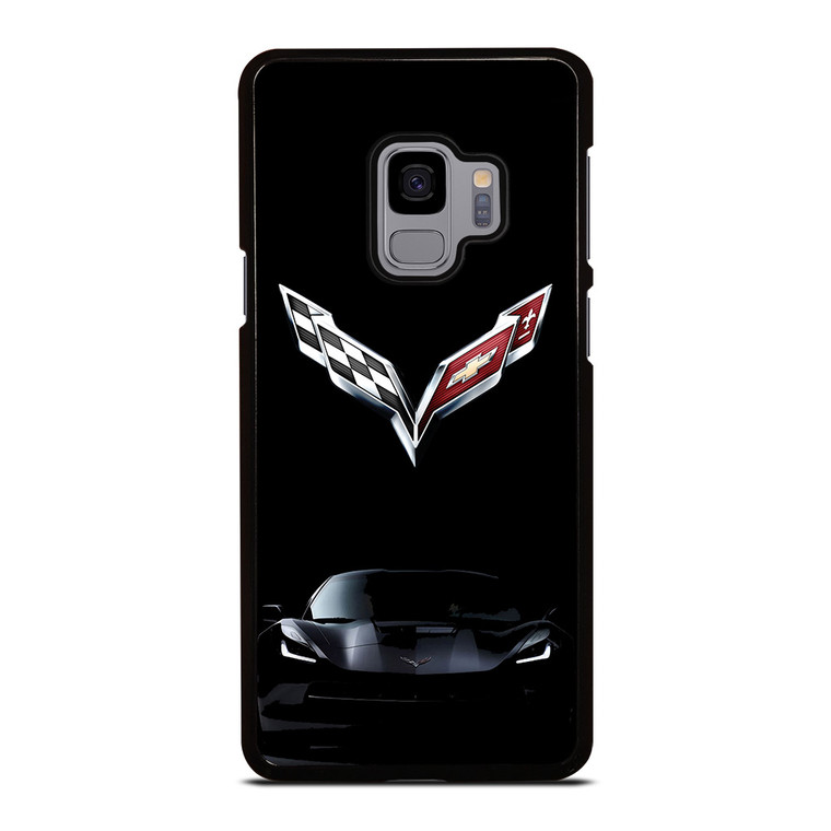 CORVETTE CAR LOGO BLACK Samsung Galaxy S9 Case