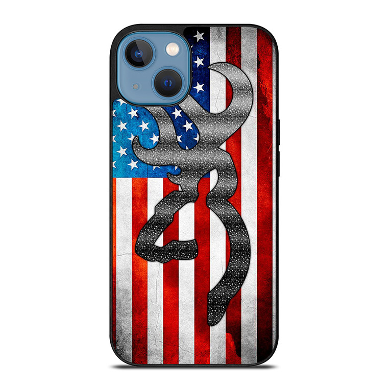 BROWNING CAMO AMERICAN FLAG iPhone 13 Case