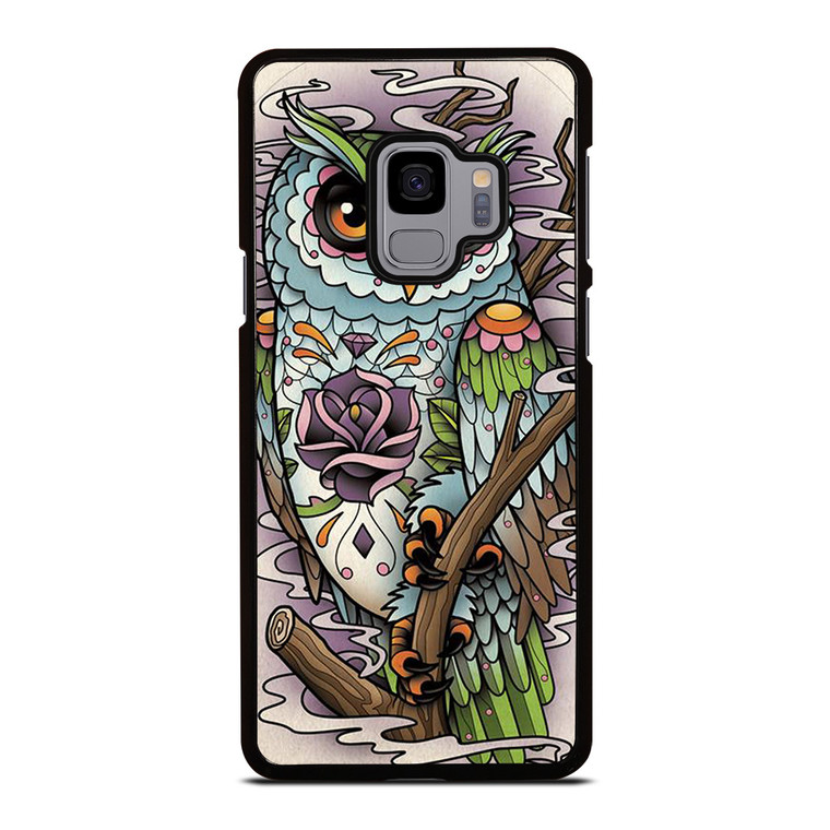 SUGAR SKULL OWL TATTO LOGO Samsung Galaxy S9 Case