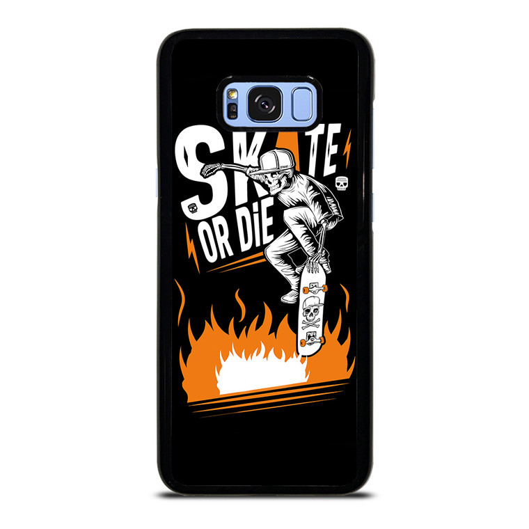 SKULL SKATE OR DIE ORANGE ARTWORK Samsung Galaxy S8 Plus Case