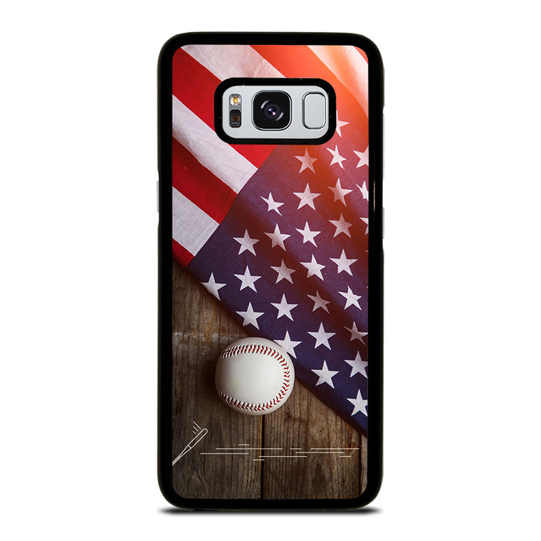 BASEBALL BALL AND FLAG Samsung Galaxy S8 Case