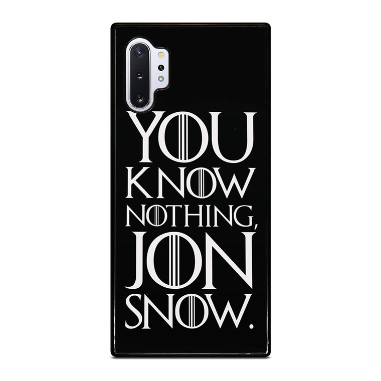 GAME OF THRONES KNOW NOTHING JON SNOW black rubber Samsung Galaxy Note 10 Plus Case