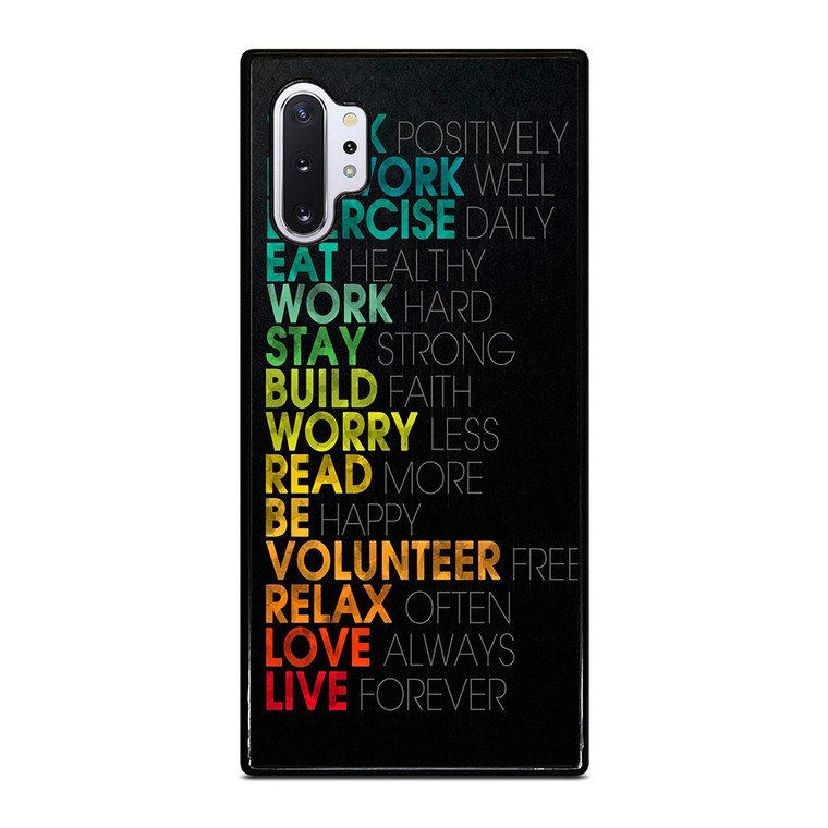 QUOTE INSPIRATIONAL THINK POSITIVELY Samsung Galaxy Note 10 Plus Case