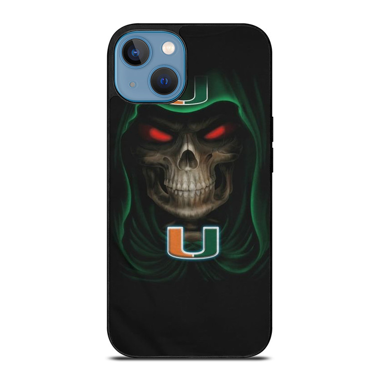 MIAMI HURRICANES SKULL iPhone 13 Case