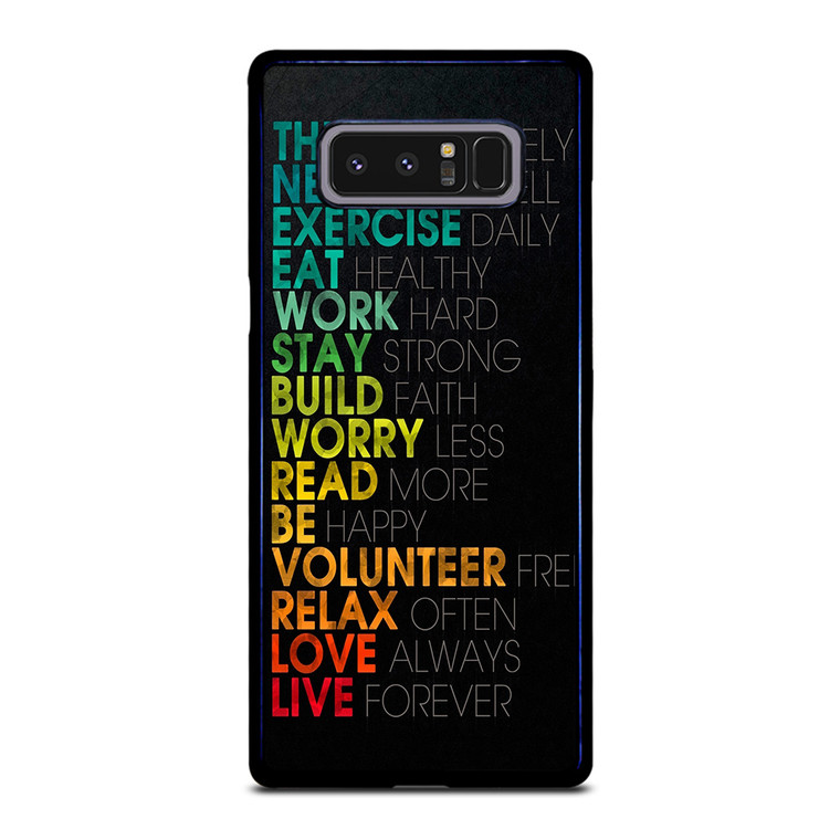 QUOTE INSPIRATIONAL THINK POSITIVELY Samsung Galaxy Note 8 Case