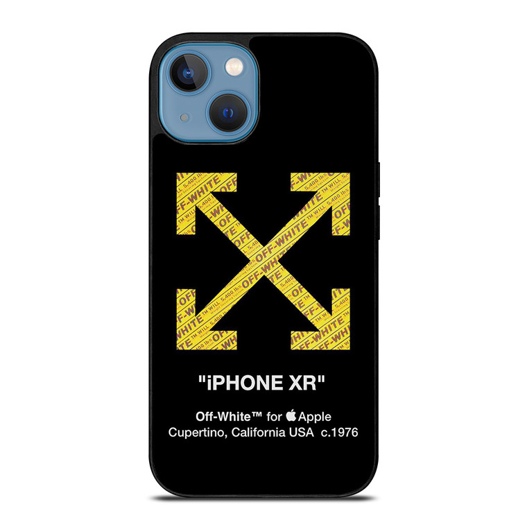 OFF WHITE YELLOW LOGO X APPLE iPhone 13 Case