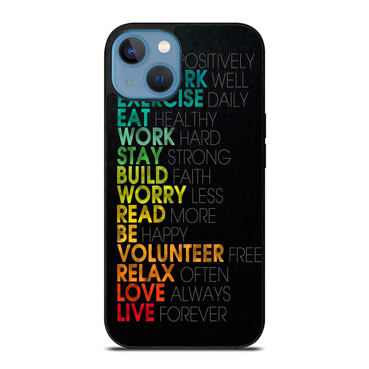 QUOTE INSPIRATIONAL THINK POSITIVELY iPhone 13 Case QUOTE INSPIRATIONAL THINK POSITIVELY iPhone 13 Case