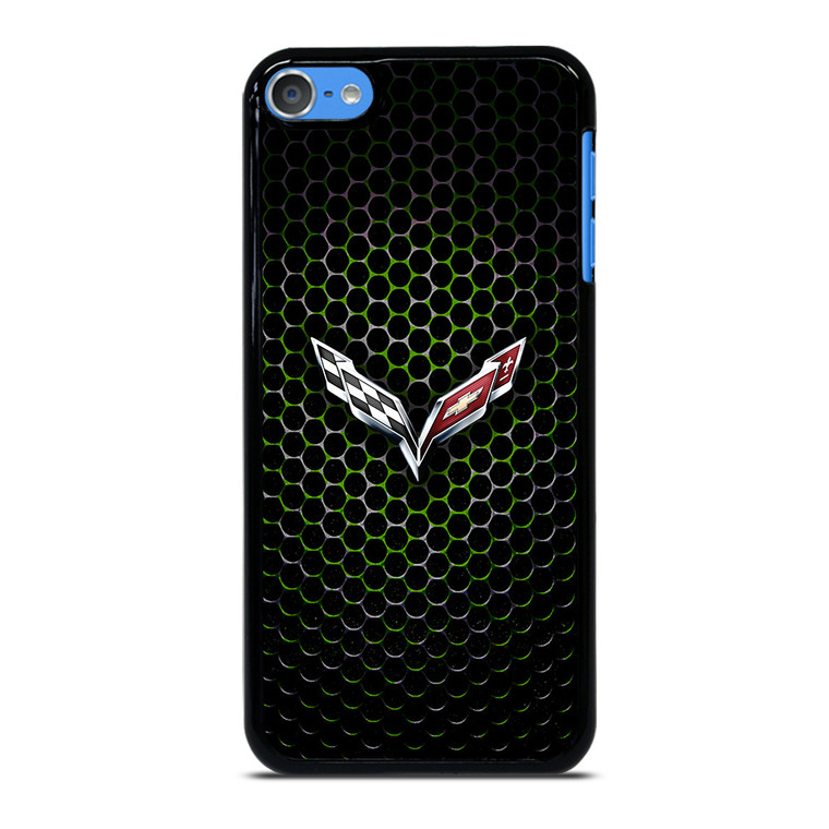 CORVETTE LOGO GREEN METAL iPod Touch 7 Case