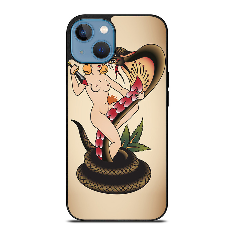 SNAKE CHAMER SAILOR JERRY TATTOO iPhone 13 Case