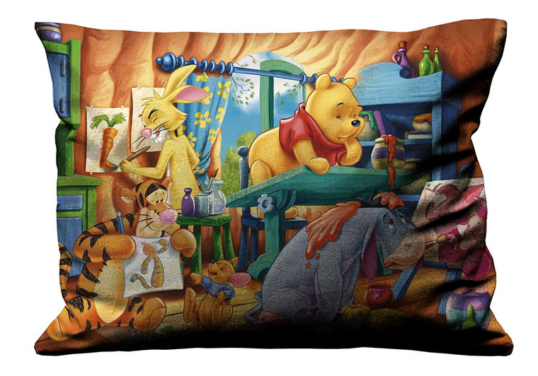 WINNIE THE POOH FUN ART Pillow Case Cover Recta