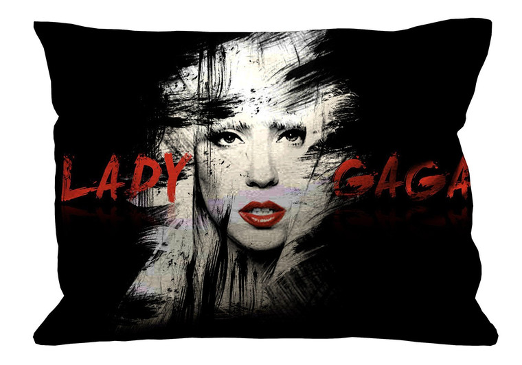 LADY GAGA BLACK ART Pillow Case Cover Recta