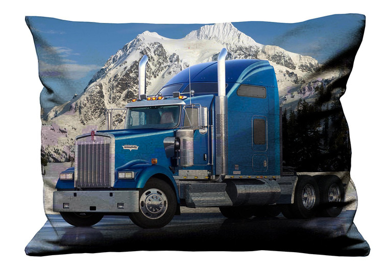 KENWORTH TRUCK BLUE Pillow Case Cover Recta KENWORTH TRUCK BLUE Pillow Case Cover Recta