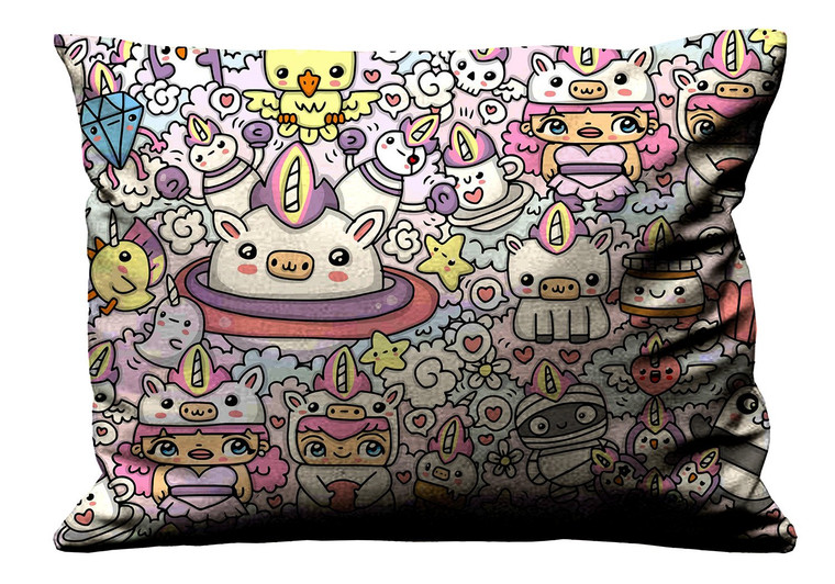 KAWAII UNICORN Pillow Case Cover Recta