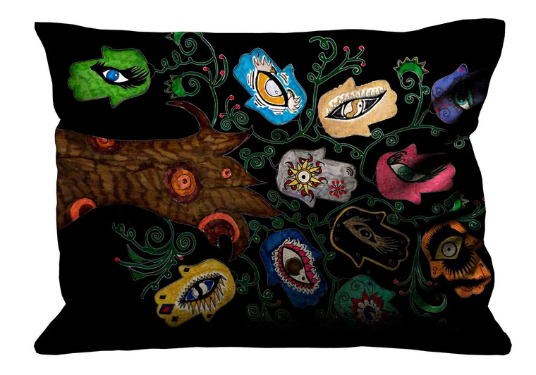 HAMSA HAND OF FATIMA Pillow Case Cover Recta