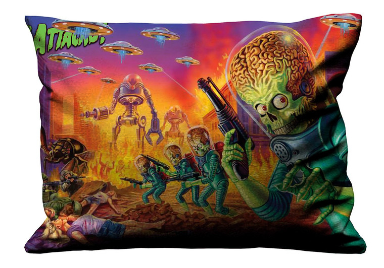 FUNNY ALIEN ATTACK MARS Pillow Case Cover Recta