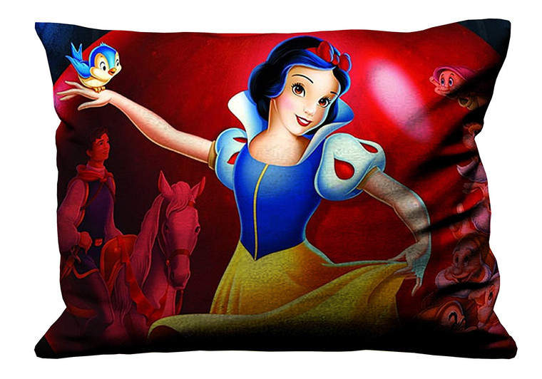 CARTOON SNOW WHITE RED APPLE AND SEVEN DWARFS Pillow Case Cover Recta