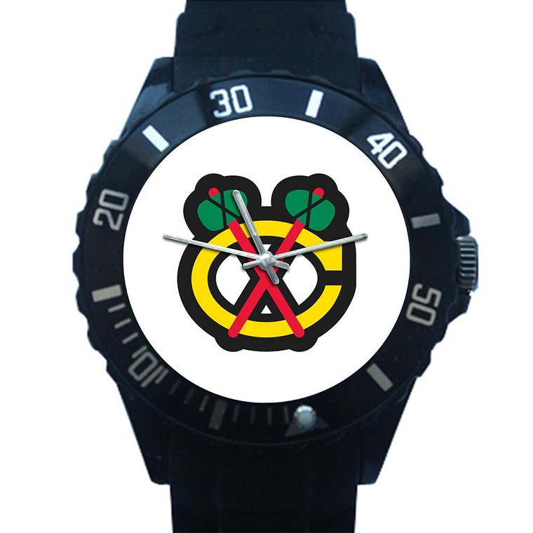 CHICAGO BLACKHAWKS ALTERNATE LOGO Plastic Watch