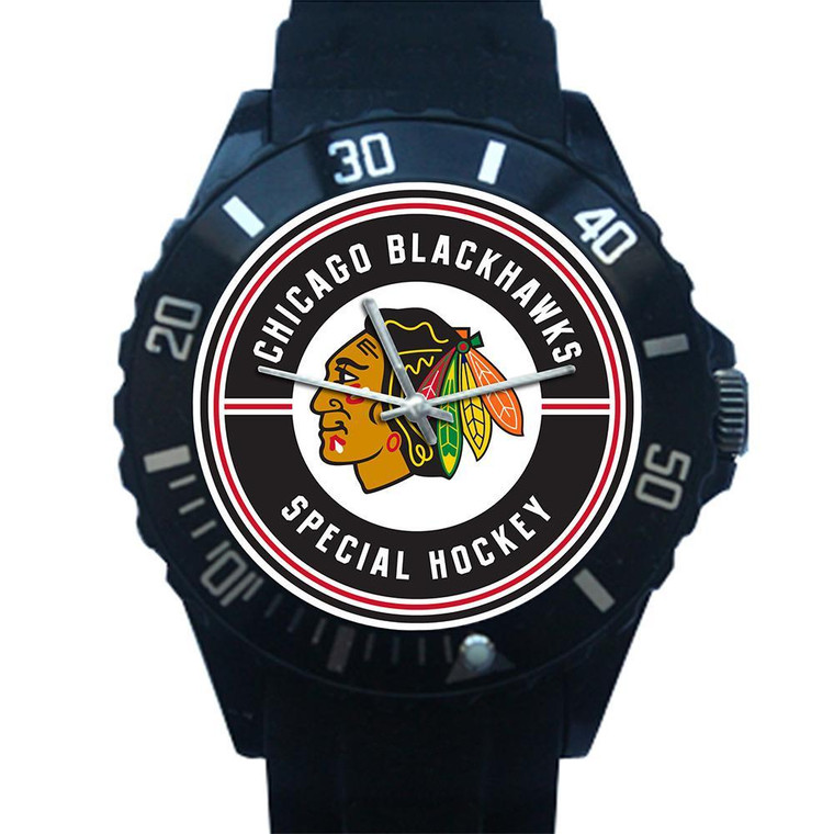 CHICAGO BLACKHAWKS SPECIAL HOCKEY LOGO Plastic Watch