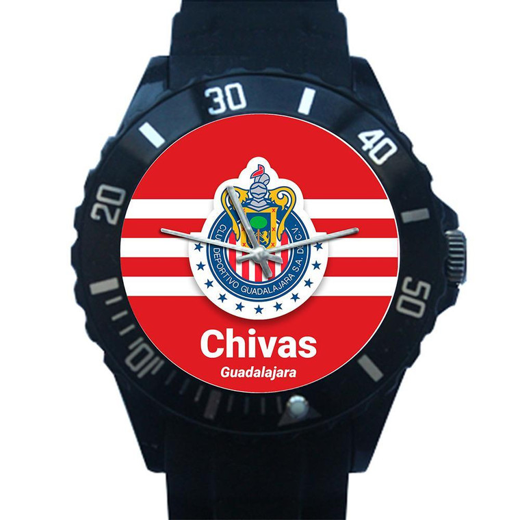 CHIVAS DE GUADALAJARA LOGO RED Plastic Watch