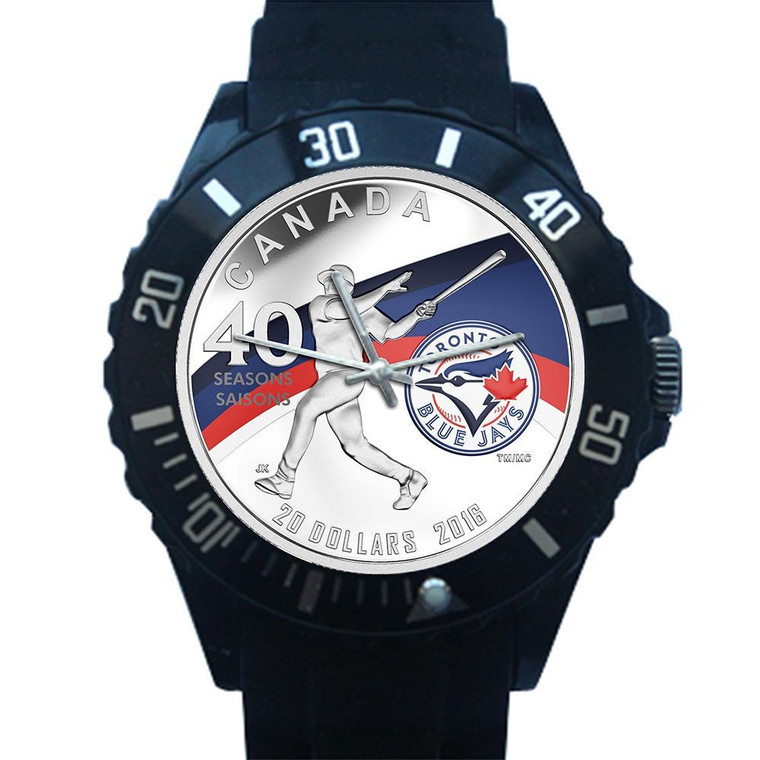 TORONTO BLUE JAYS SILVER COIN Plastic Watch