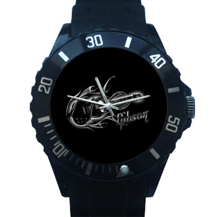 GIBSON GUITAR BLACK METAL Plastic Watch