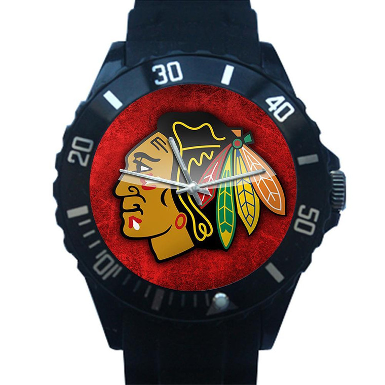 NHL CHICAGO BLACKHAWKS ICE LOGO Plastic Watch