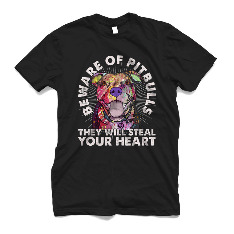 BEWARE OF PITBULLS DEAN RUSSO Men's T-Shirt