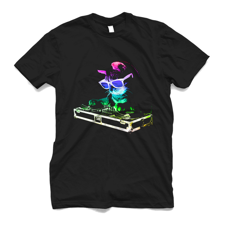 CRAZY DJ CAT DESIGN Men's T-Shirt