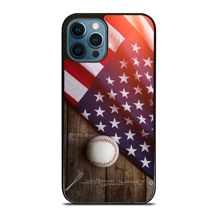 BASEBALL BALL AND FLAG iPhone 12 Pro Max Case