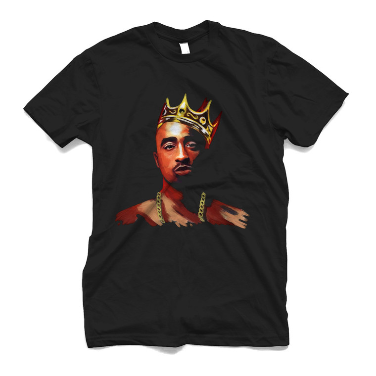 TUPAC SHAKUR WITH CROWN Men's T-Shirt TUPAC SHAKUR WITH CROWN Men's T-Shirt